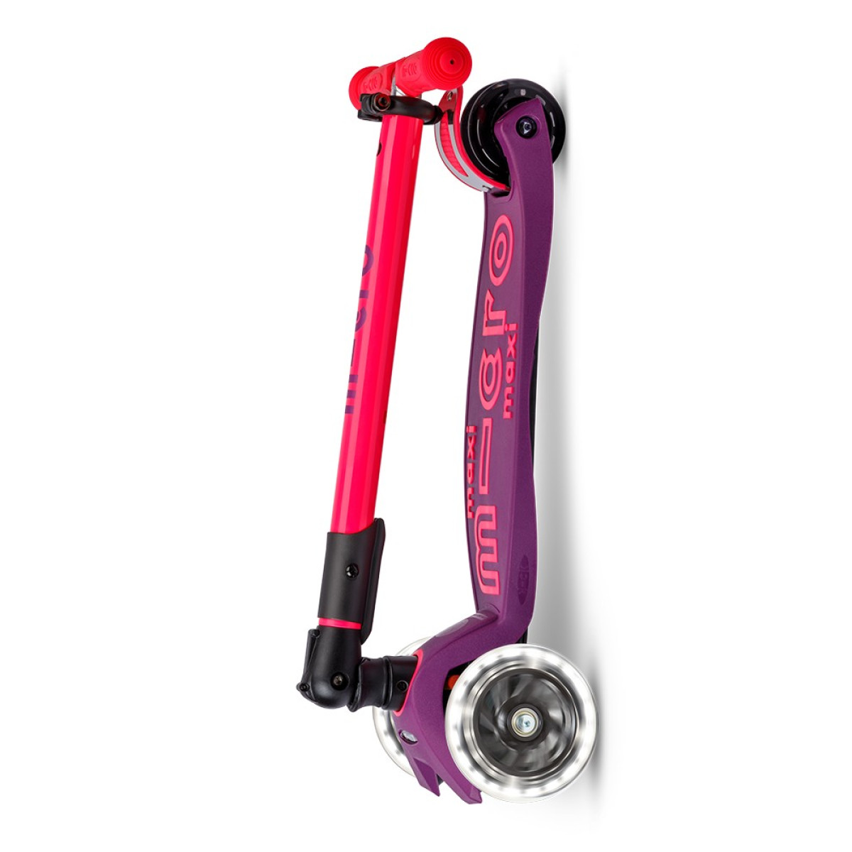 Maxi Micro Deluxe Neon LED kokkupandav tõukeratas | Ultra Pink
