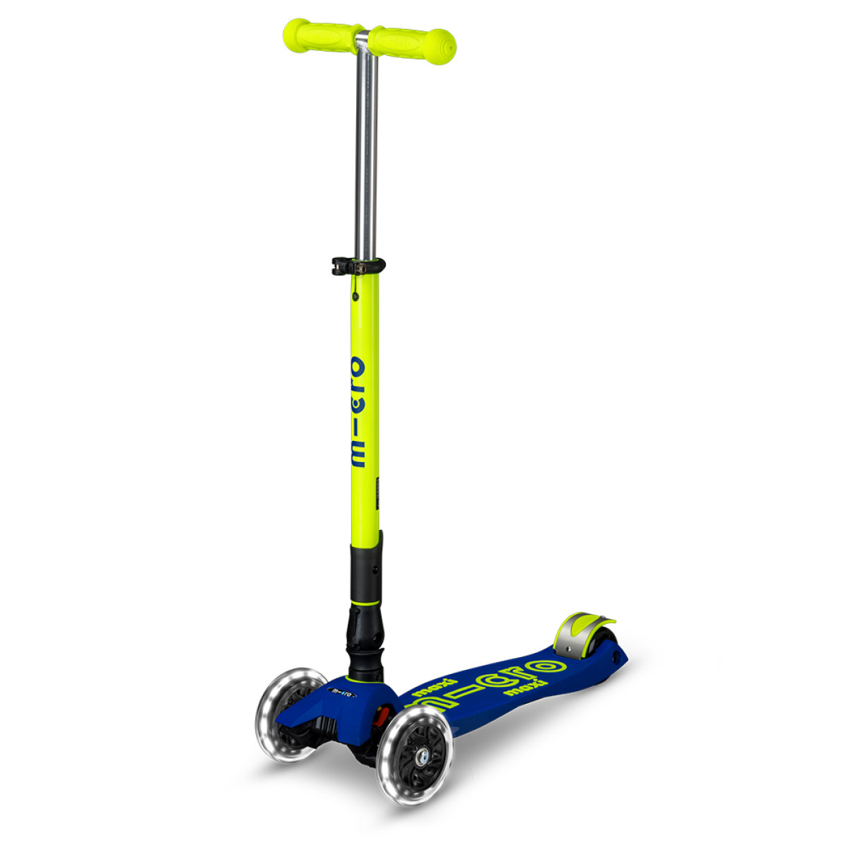 Maxi Micro Deluxe Neon LED kokkupandav tõukeratas | Canary Yellow