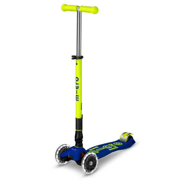 Maxi Micro Deluxe Neon LED kokkupandav tõukeratas | Canary Yellow