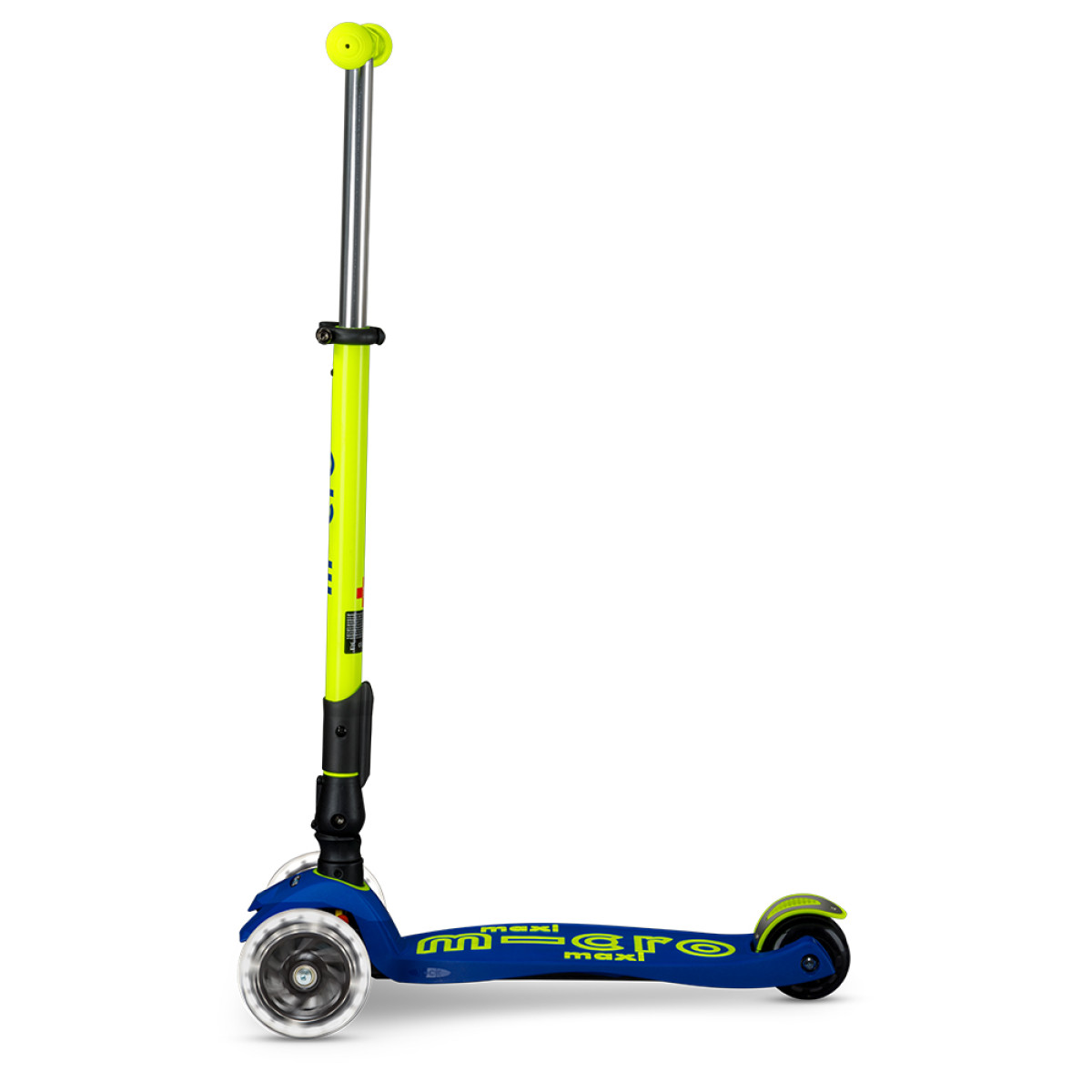 Maxi Micro Deluxe Neon LED kokkupandav tõukeratas | Canary Yellow