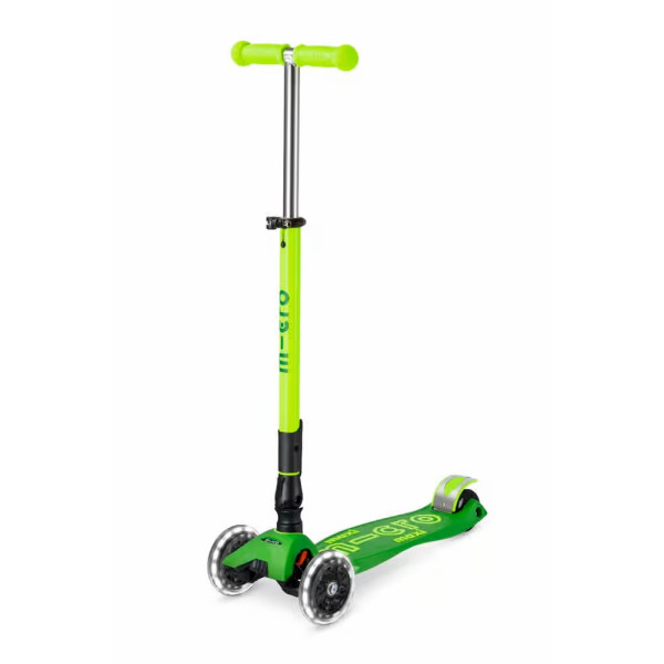 Maxi Micro Deluxe Neon LED kokkupandav tõukeratas | Parrot Green