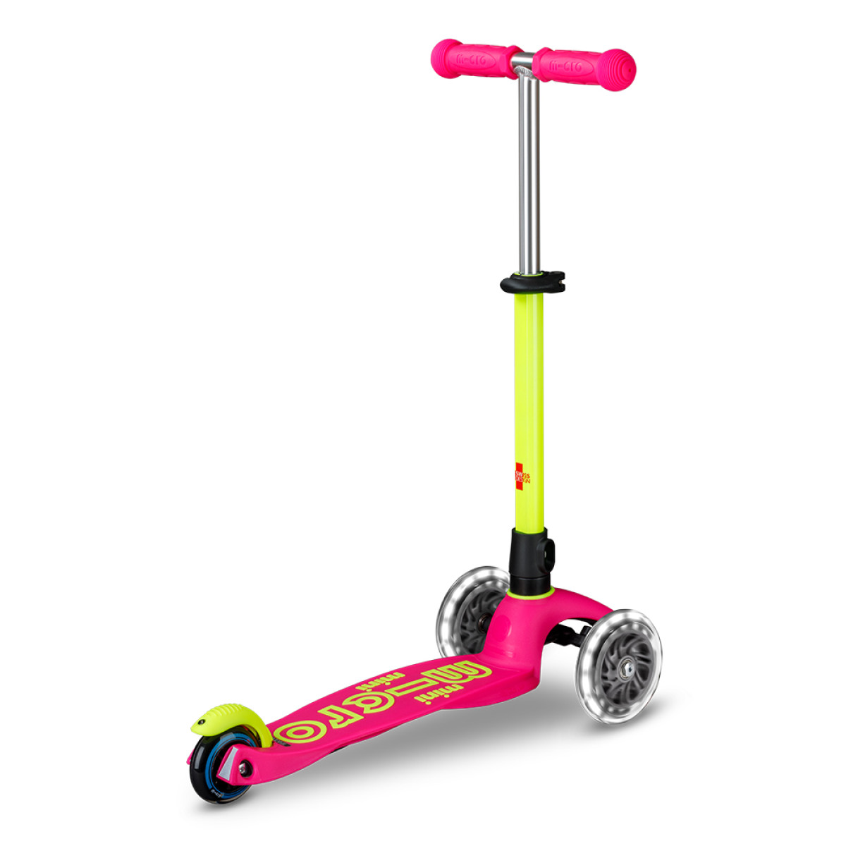 Mini Micro Deluxe Neon LED tõukeratas | Flamingo Yellow