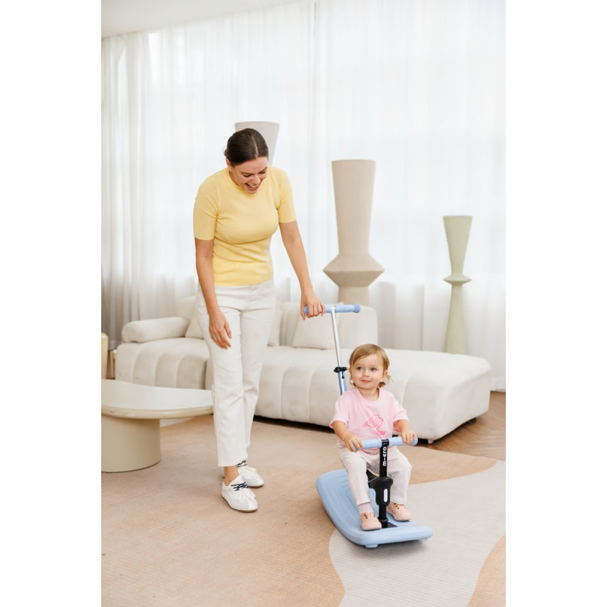 Mini Micro Deluxe Rock & Go LED Scooter | Ocean Slate