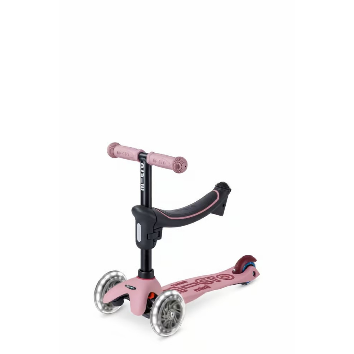 Mini Micro Deluxe Rock & Go LED Scooter | Dusty Rose