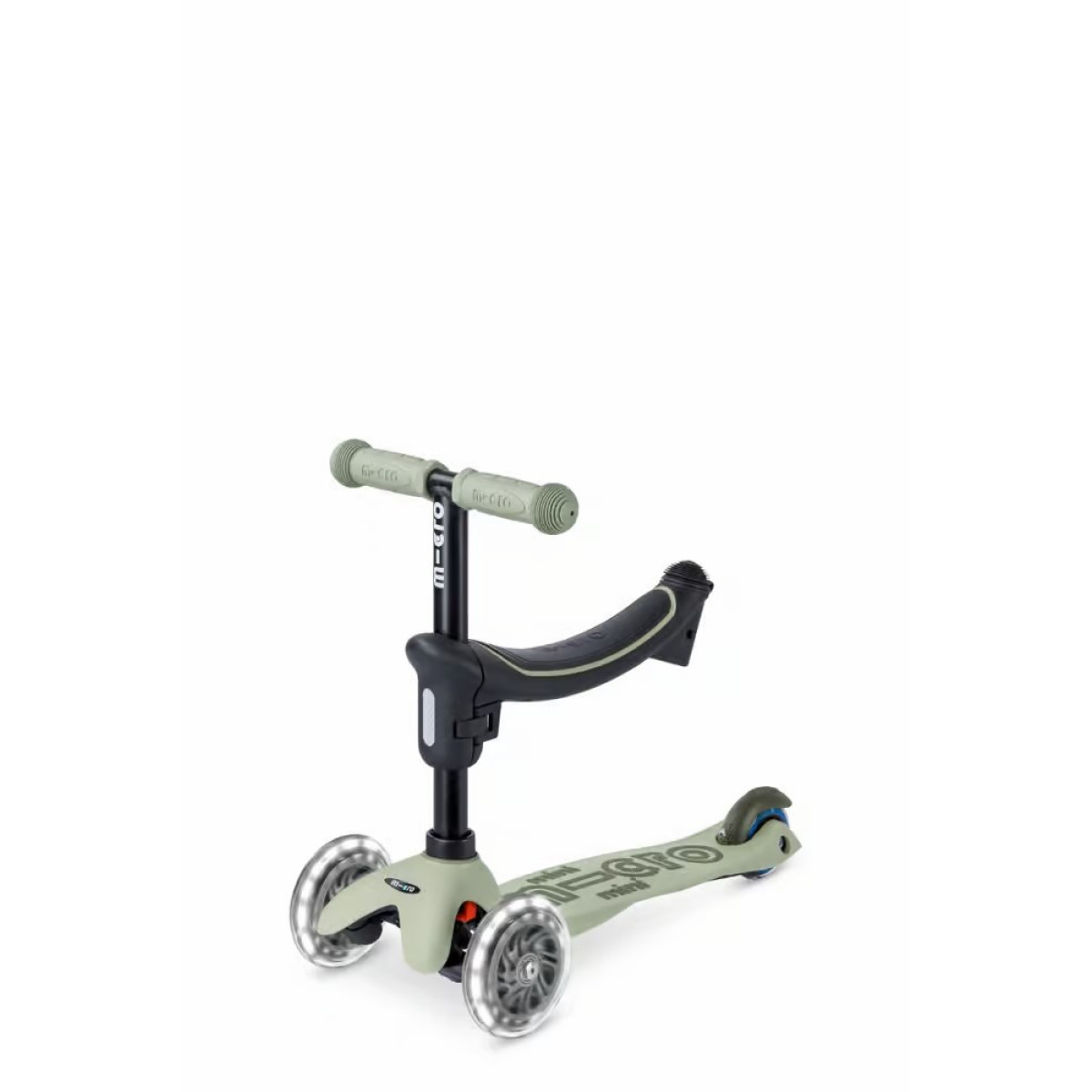 Mini Micro Deluxe Rock & Go LED tõukeratas | Olive Sage