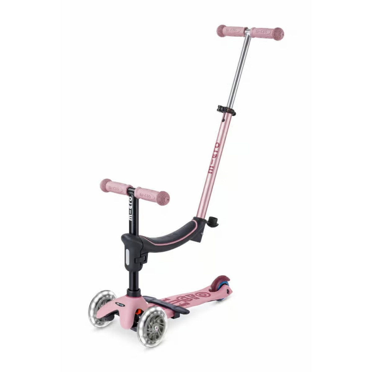 Mini Micro Deluxe Rock & Go LED Scooter | Dusty Rose