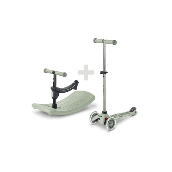 Mini Micro Deluxe Rock & Go LED tõukeratas | Olive Sage