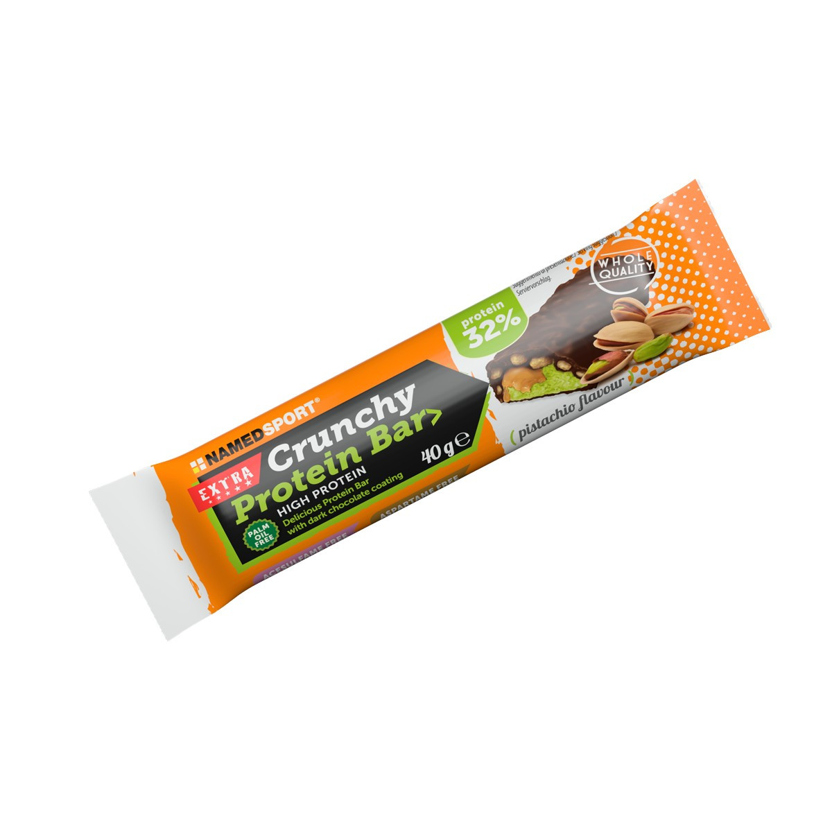 NamedSport Crunchy Protein olbaltumvielu batoniņš | 40 g | Pistachio