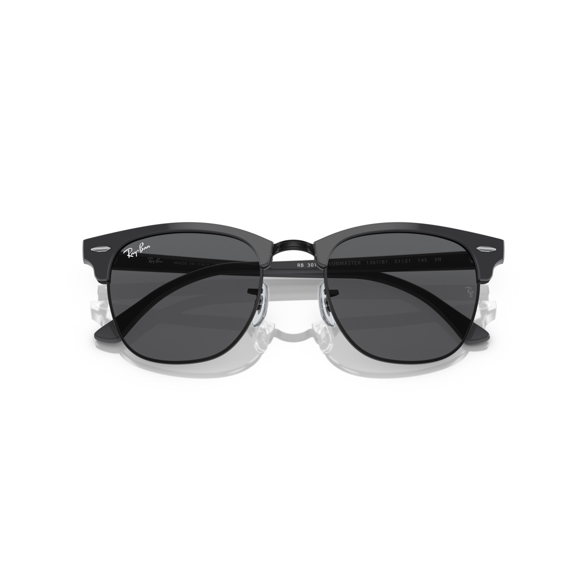 Ray-Ban Clubmaster Classic päikeseprillid | Grey on Black - Dark Grey