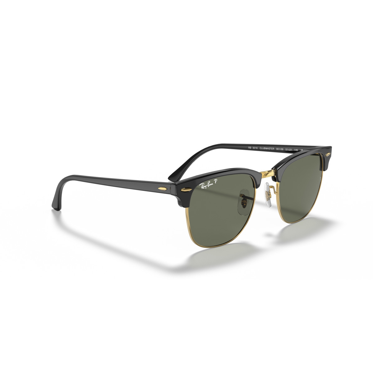 Ray-Ban Clubmaster Classic päikeseprillid | Polarised | Black & Gold - G-15 Green