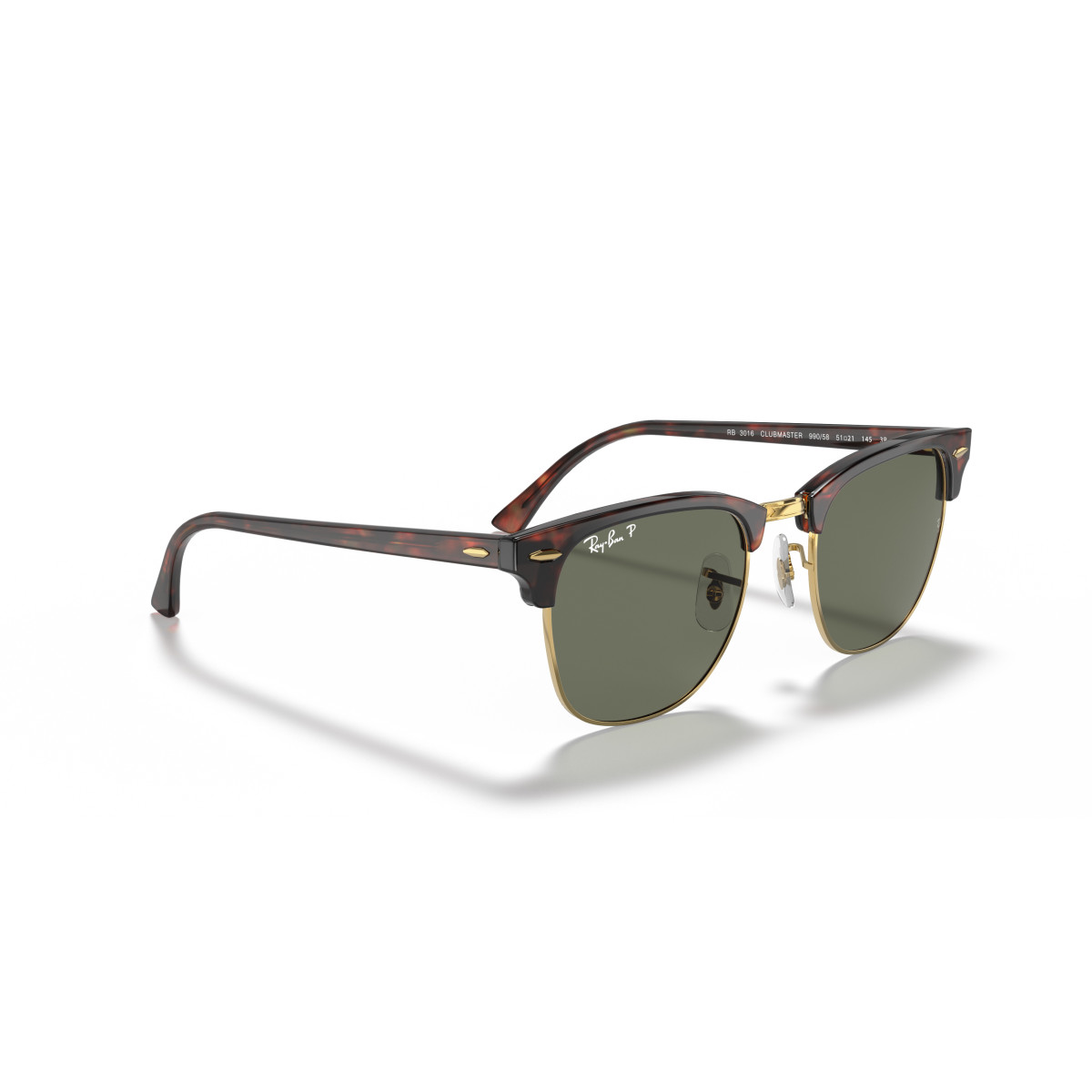 Ray-Ban Clubmaster Classic päikeseprillid | Polarised | Tortoise On Gold - G-15 Green