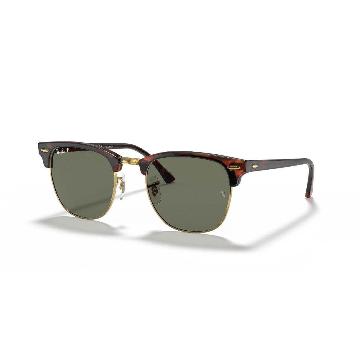 Ray-Ban Clubmaster Classic päikeseprillid | Polarised | Tortoise On Gold - G-15 Green