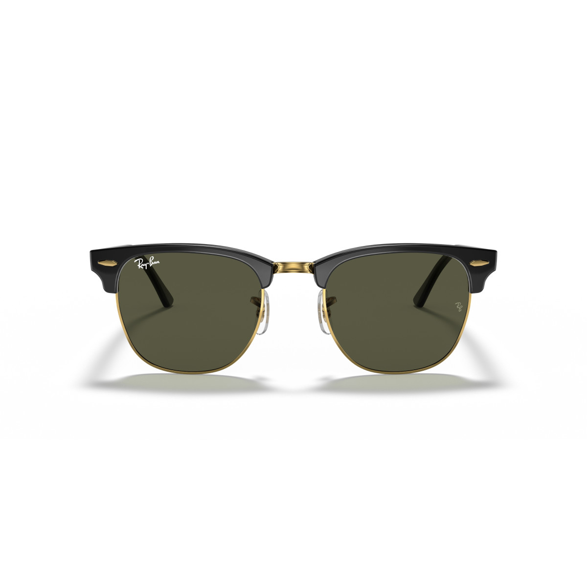 Ray-Ban Clubmaster Classic päikeseprillid | Black On Gold - G-15 Green
