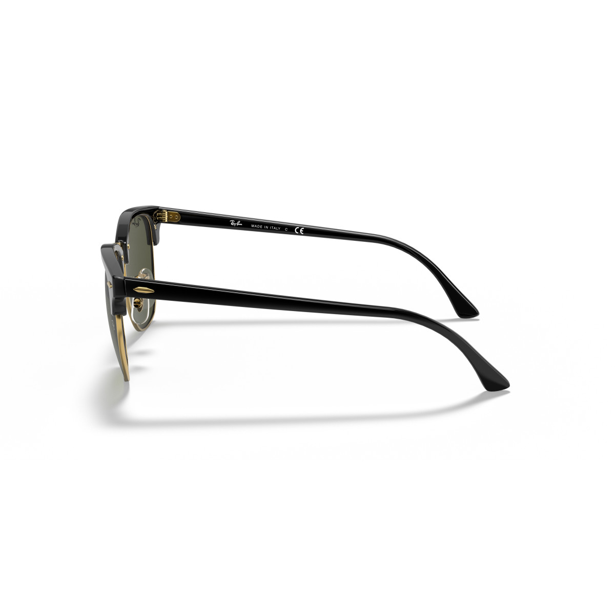 Ray-Ban Clubmaster Classic päikeseprillid | Black On Gold - G-15 Green