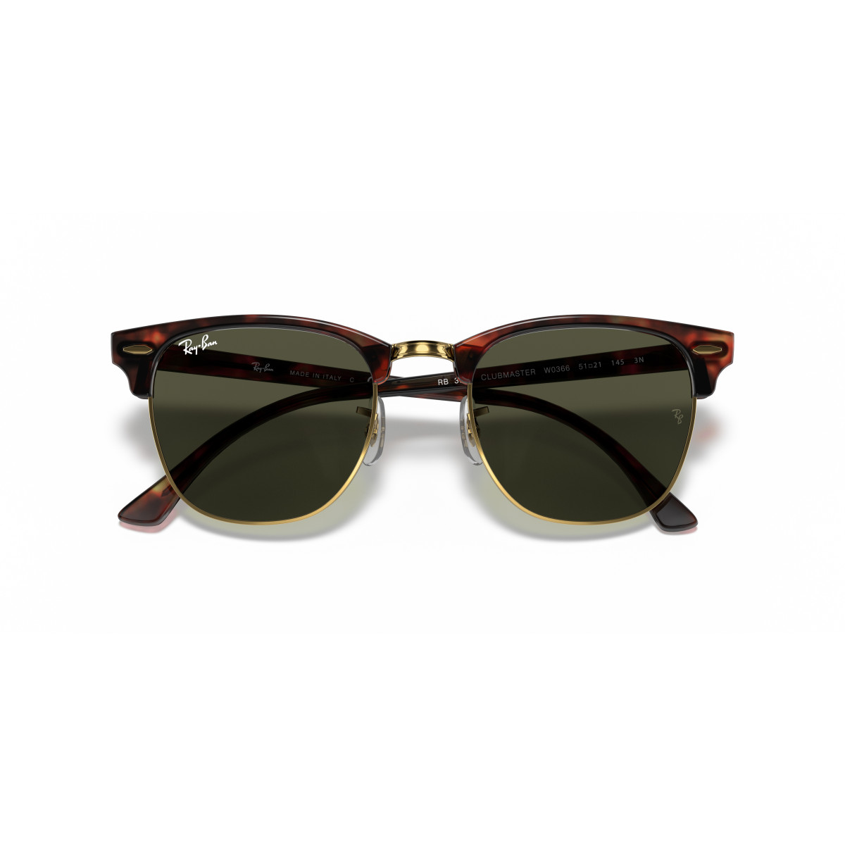 Ray-Ban Clubmaster Classic päikeseprillid | Tortoise On Gold - G-15 Green