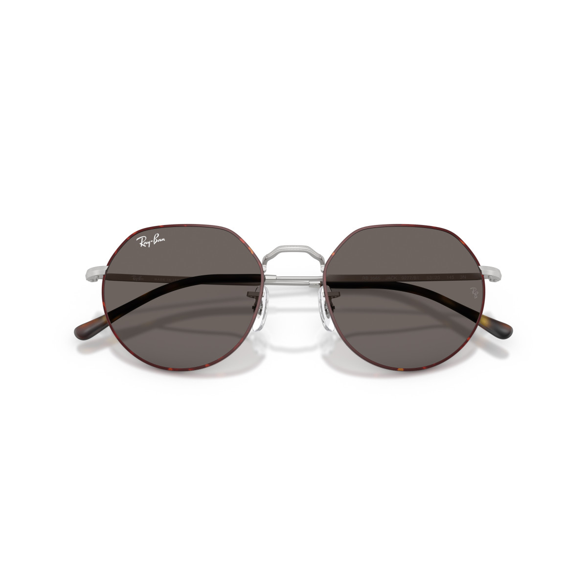 Ray-Ban Jack päikeseprillid | Matt Havana On Matt Silver - Dark Grey