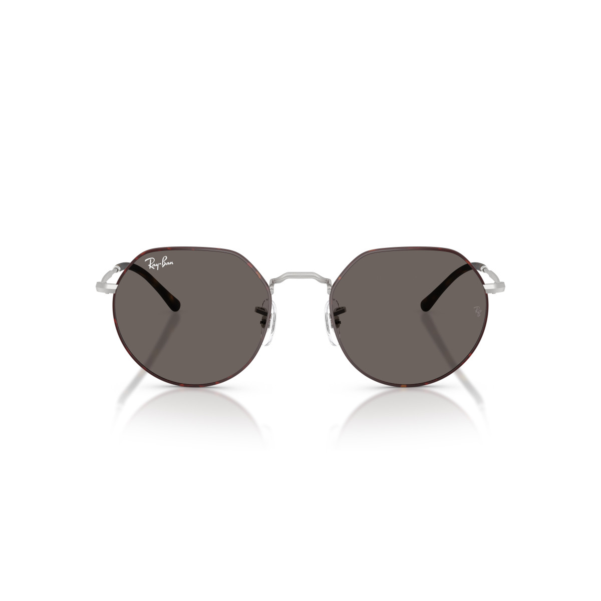 Ray-Ban Jack päikeseprillid | Matt Havana On Matt Silver - Dark Grey