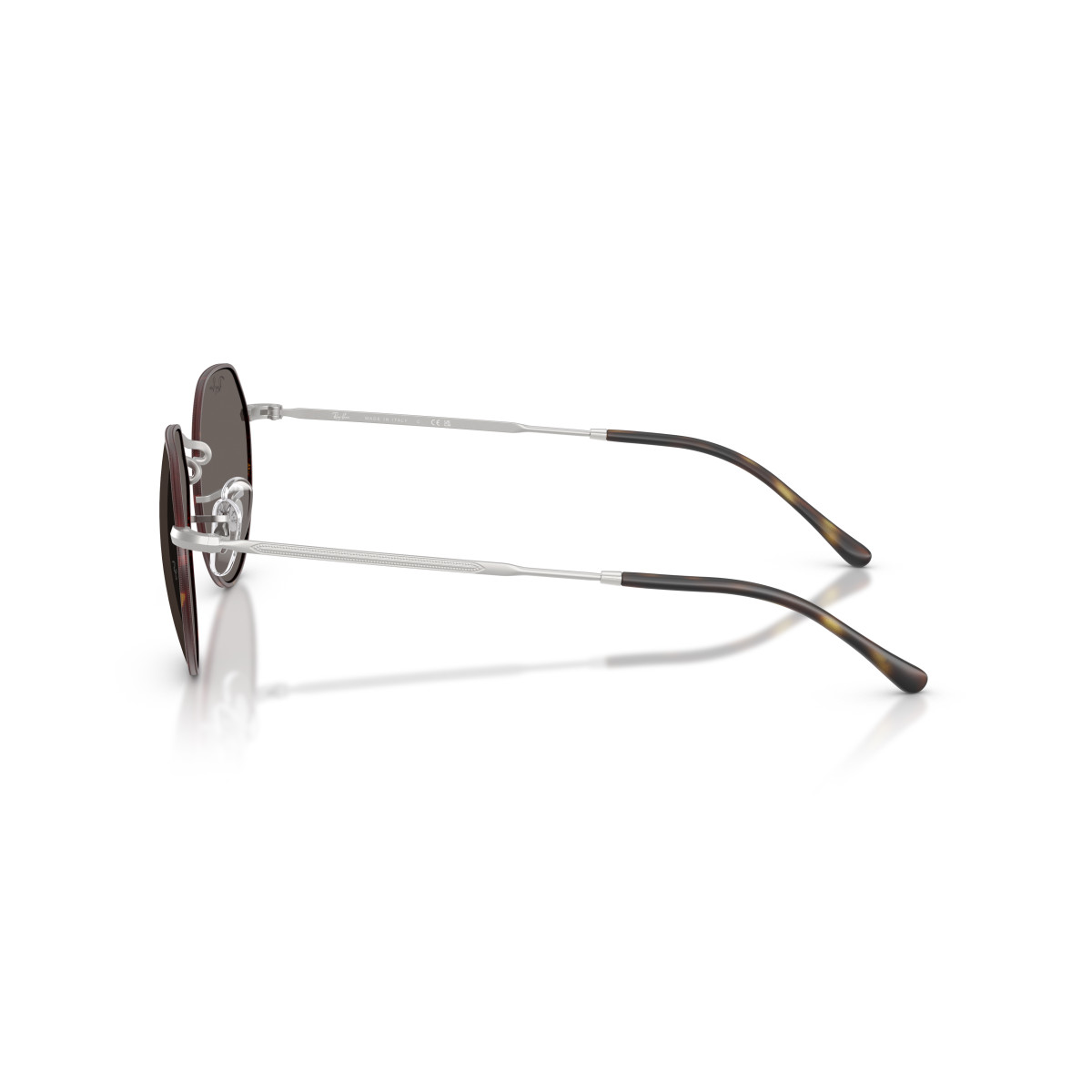 Ray-Ban Jack päikeseprillid | Matt Havana On Matt Silver - Dark Grey