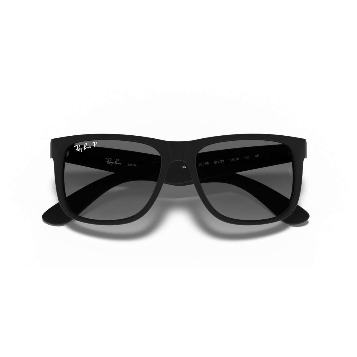Ray-Ban Justin Classic päikeseprillid | Polarized | Rubber Black - Light Grey