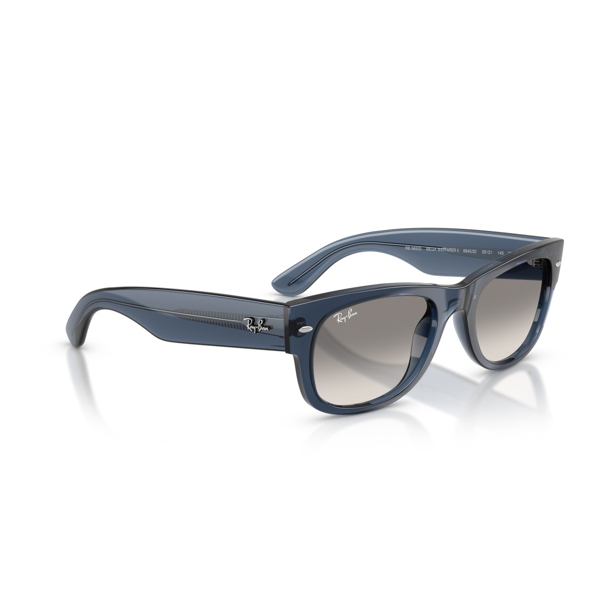 Ray-Ban Mega Wayfarer II päikeseprillid | Transparent Dark Blue - Clear Gradient Grey