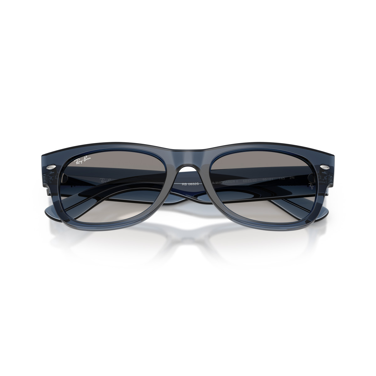 Ray-Ban Mega Wayfarer II päikeseprillid | Transparent Dark Blue - Clear Gradient Grey