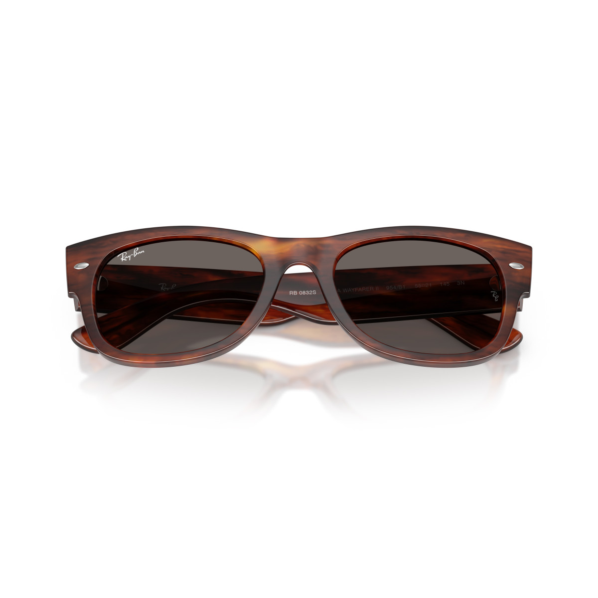 Ray-Ban Mega Wayfarer II päikeseprillid | Striped Havana - Dark Grey