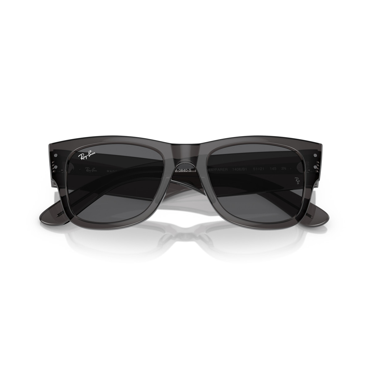 Ray-Ban Mega Wayfarer päikeseprillid | Transparent Black - Dark Grey