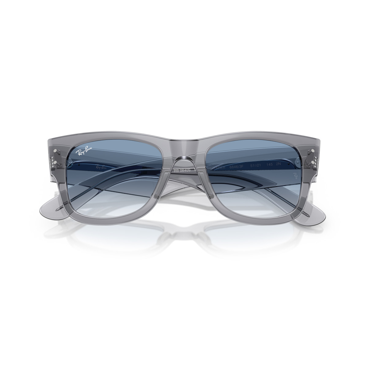 Ray-Ban Mega Wayfarer päikeseprillid | Transparent Grey - Clear Gradient Blue