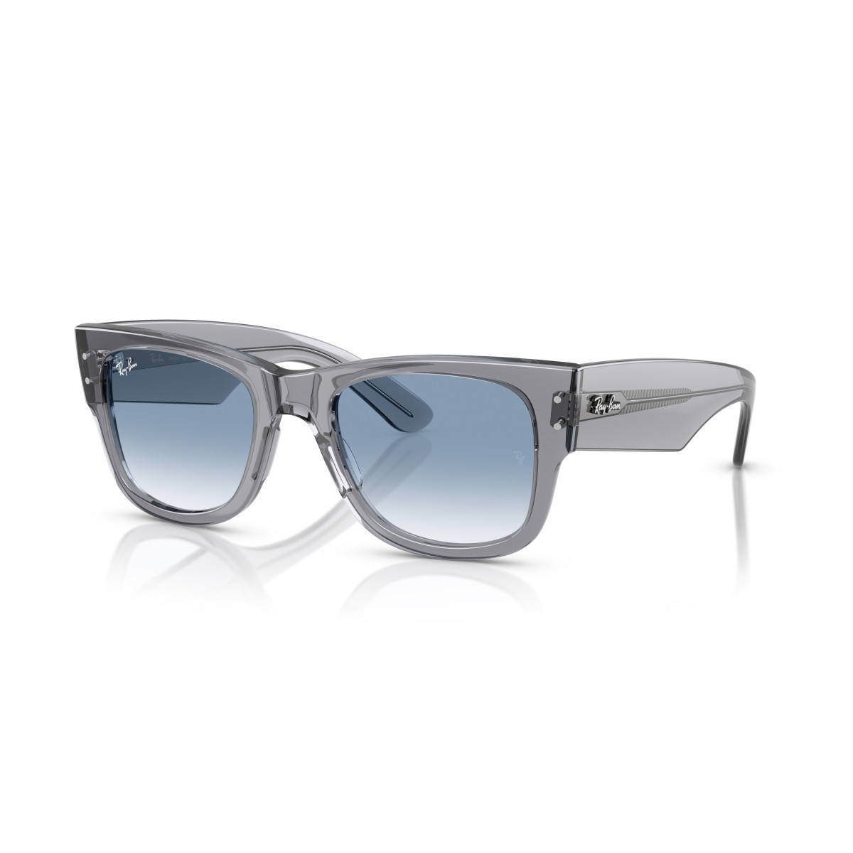 Ray-Ban Mega Wayfarer päikeseprillid | Transparent Grey - Clear Gradient Blue