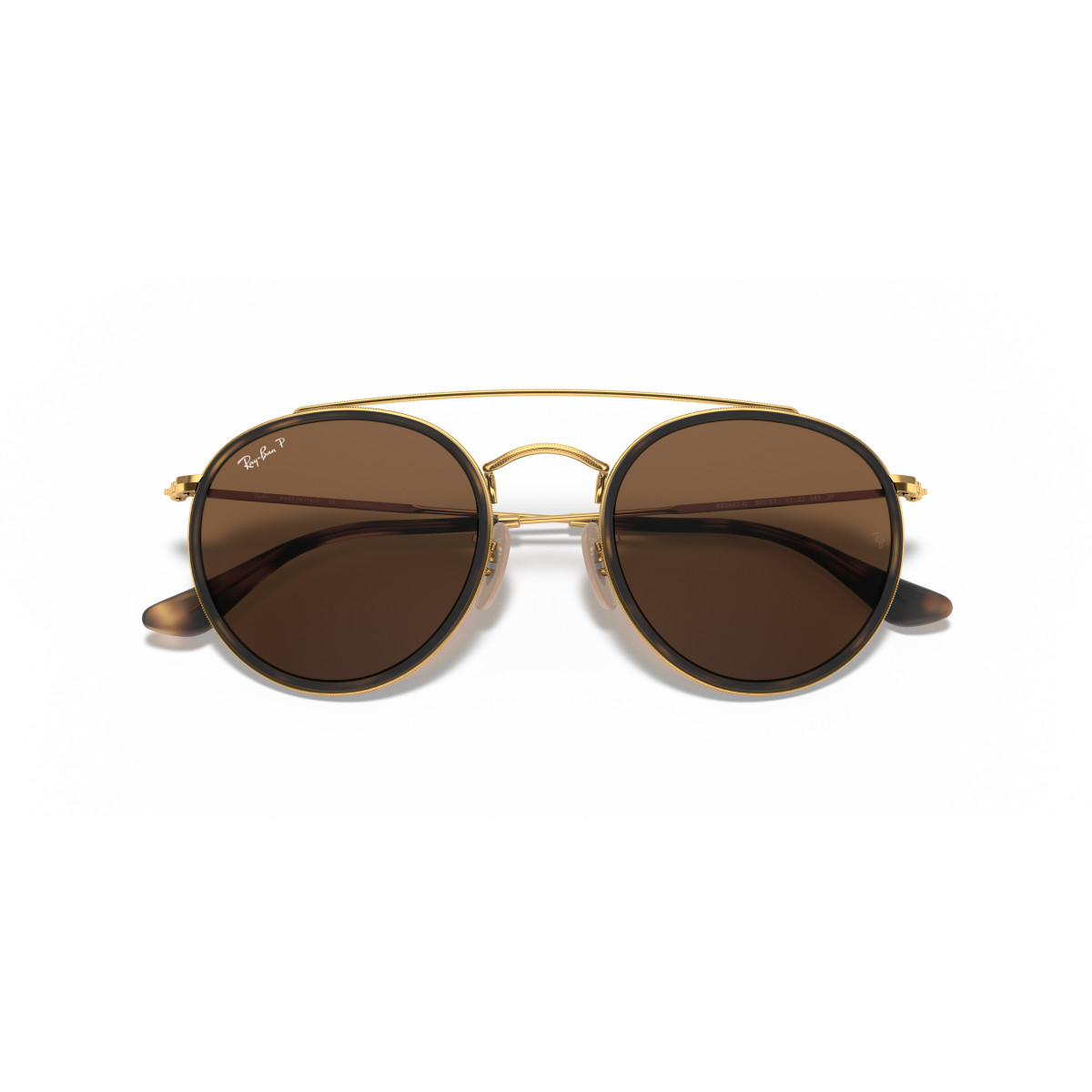 Ray-Ban Round Double Bridge päikeseprillid | Polarized | Arista Gold - Brown