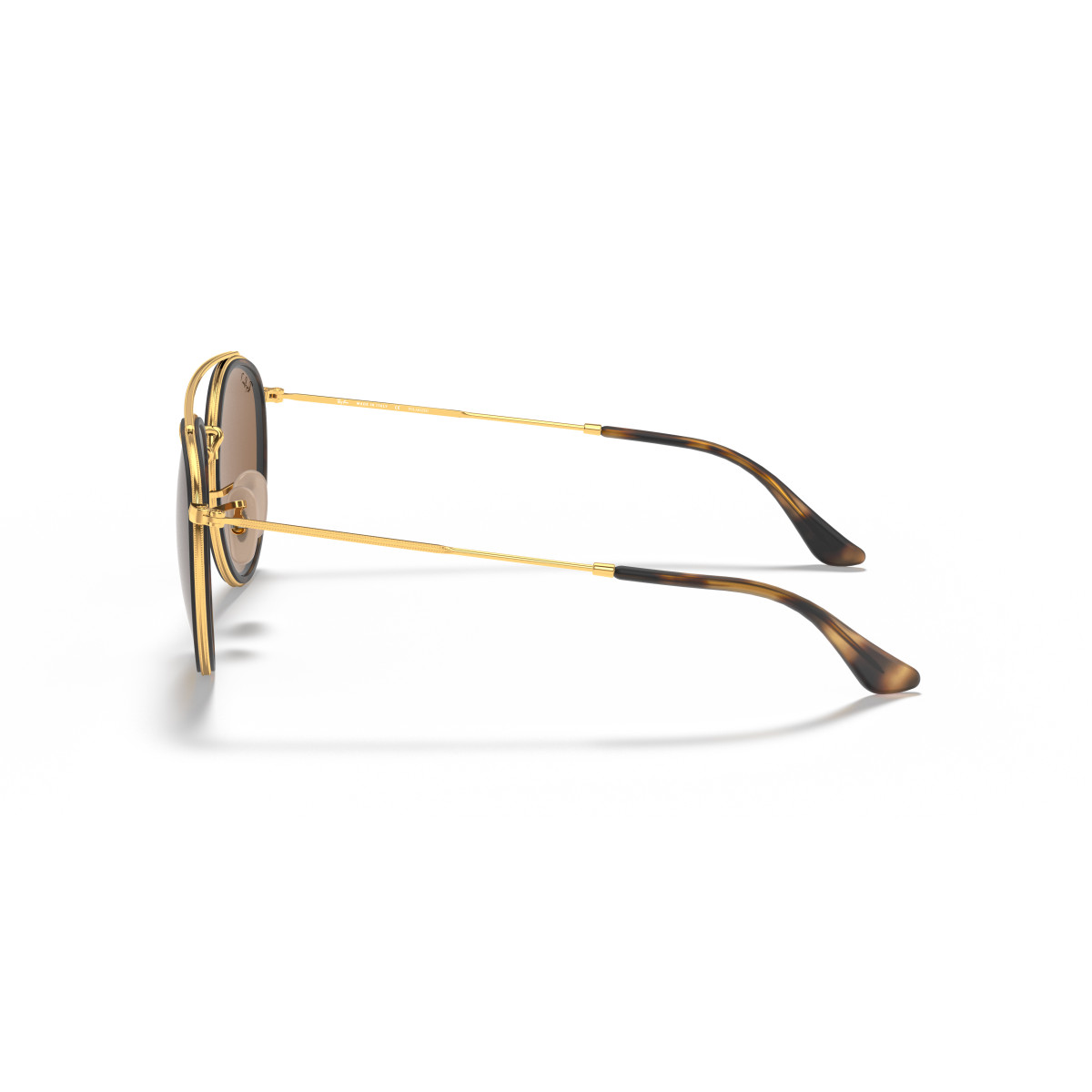 Ray-Ban Round Double Bridge päikeseprillid | Polarized | Arista Gold - Brown