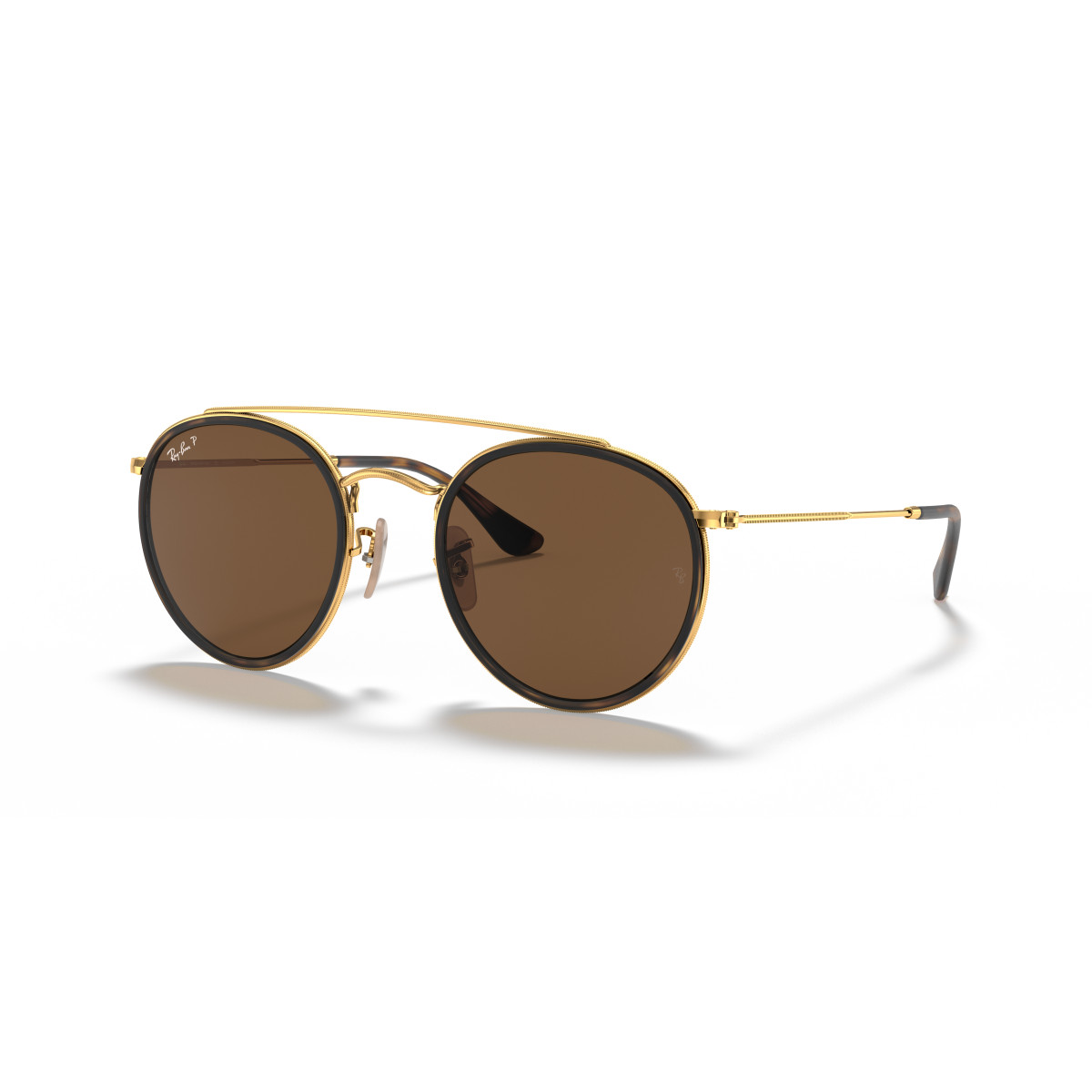 Ray-Ban Round Double Bridge päikeseprillid | Polarized | Arista Gold - Brown