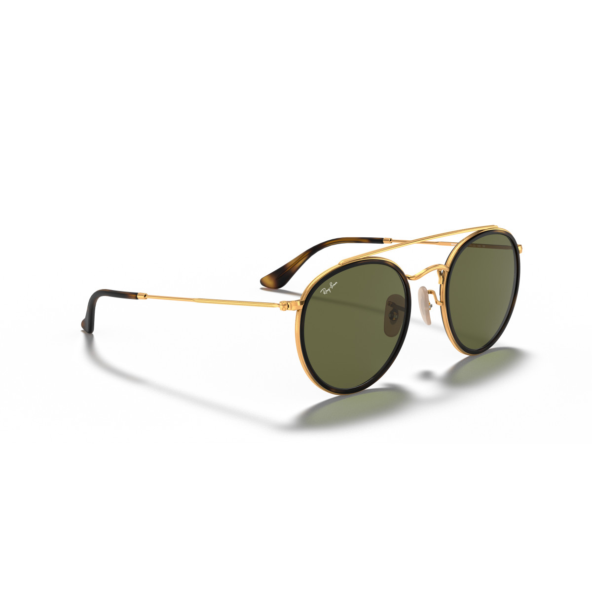 Ray-Ban Round Double Bridge päikeseprillid | Arista Gold - G-15 Green