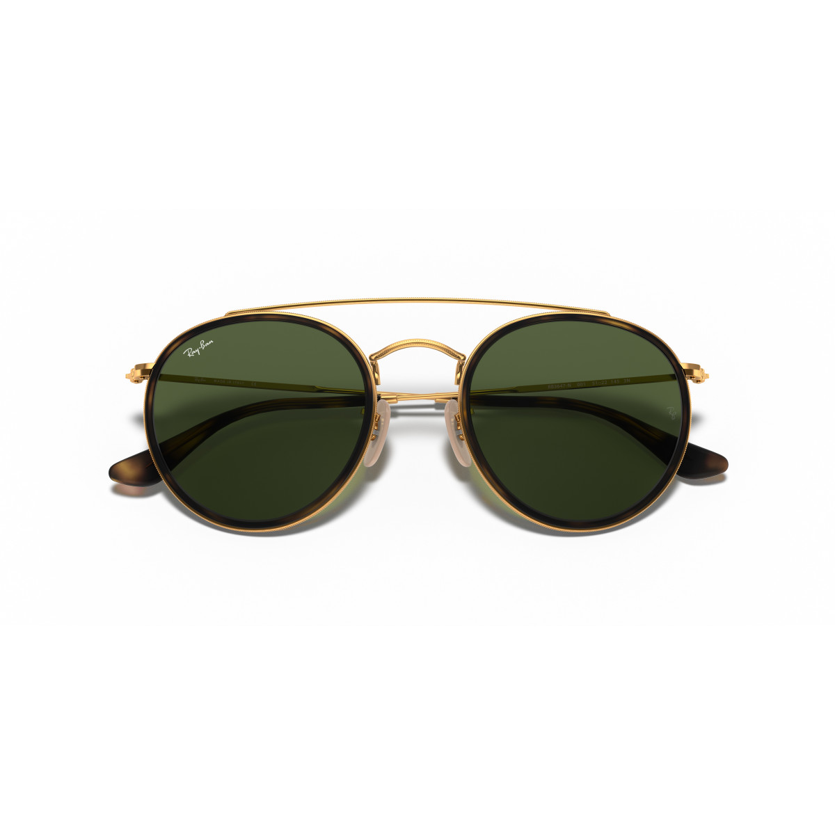 Ray-Ban Round Double Bridge päikeseprillid | Arista Gold - G-15 Green