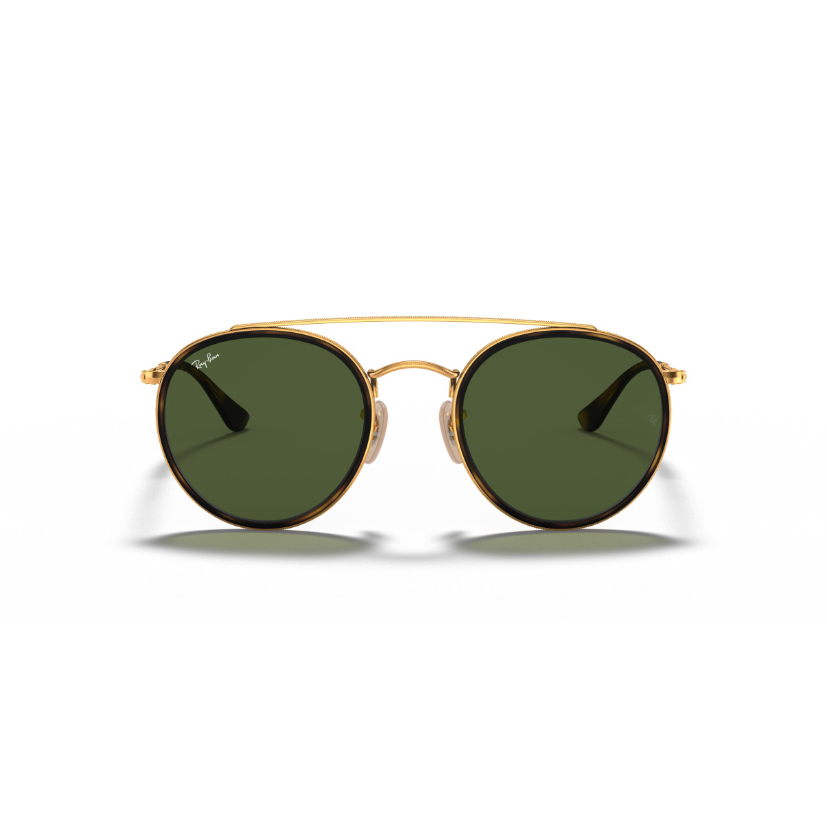 Ray-Ban Round Double Bridge päikeseprillid | Arista Gold - G-15 Green