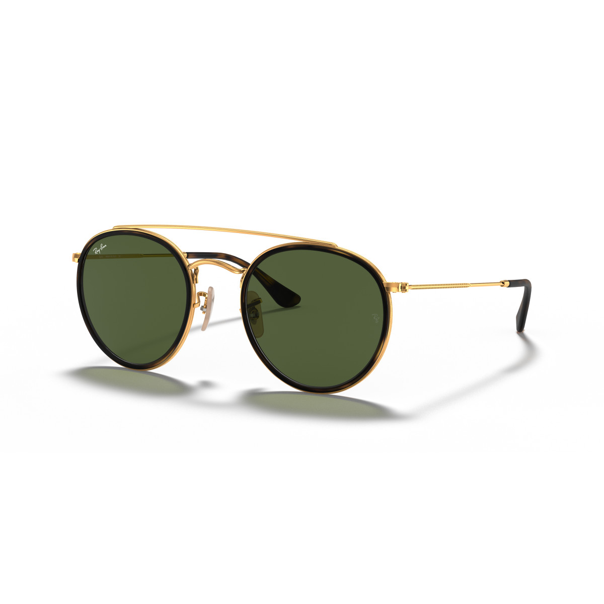 Ray-Ban Round Double Bridge päikeseprillid | Arista Gold - G-15 Green
