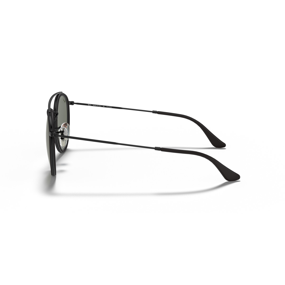 Ray-Ban Round Double Bridge päikeseprillid | Polarised | Black - G-15 Green