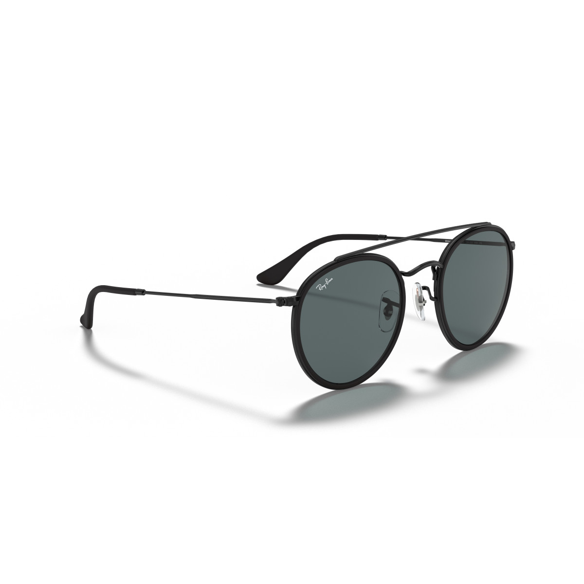 Ray-Ban Round Double Bridge päikeseprillid | Black - Blue Grey