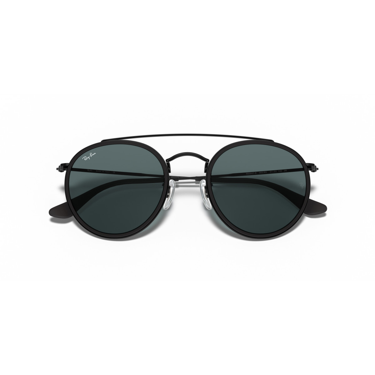 Ray-Ban Round Double Bridge päikeseprillid | Black - Blue Grey