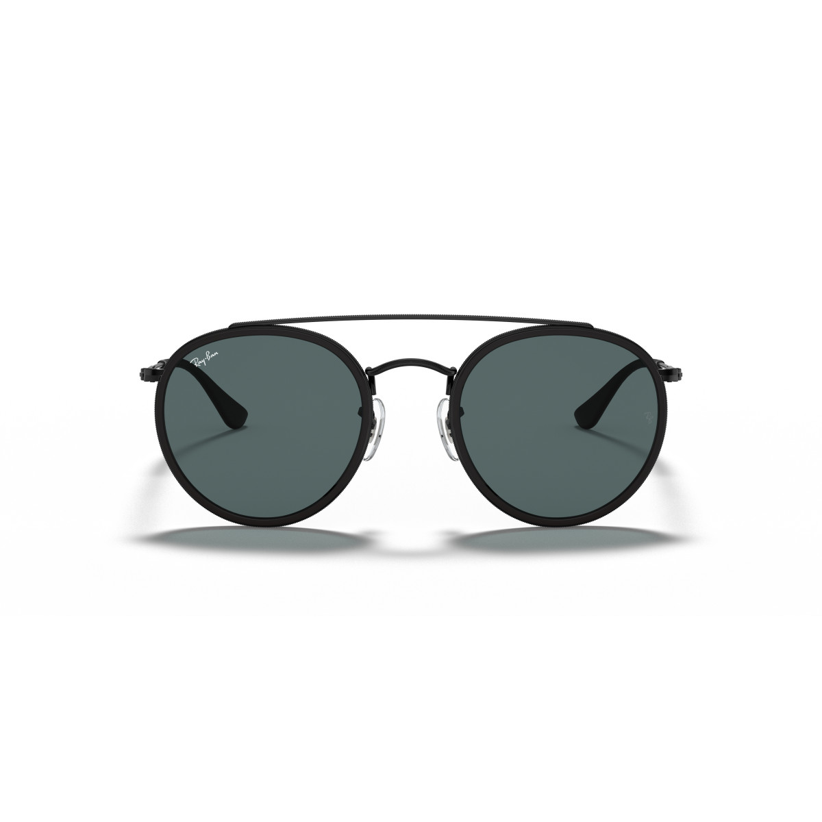 Ray-Ban Round Double Bridge päikeseprillid | Black - Blue Grey
