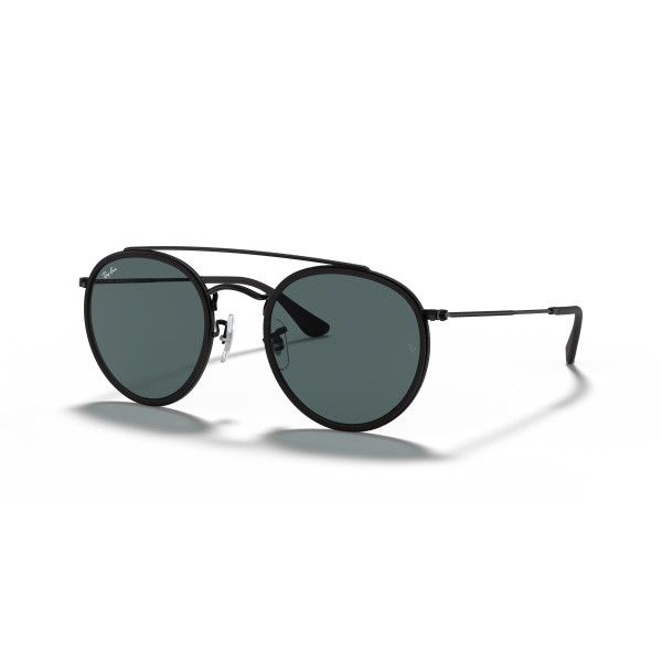Ray-Ban Round Double Bridge päikeseprillid | Black - Blue Grey Ray-Ban Round Double Bridge päikeseprillid | Black - Blue Grey