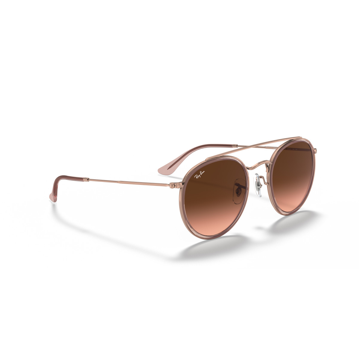 Ray-Ban Round Double Bridge päikeseprillid | Copper - Brown Gradient