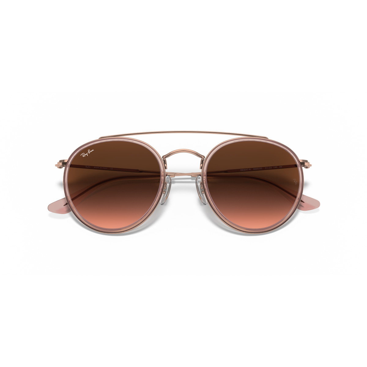 Ray-Ban Round Double Bridge päikeseprillid | Copper - Brown Gradient