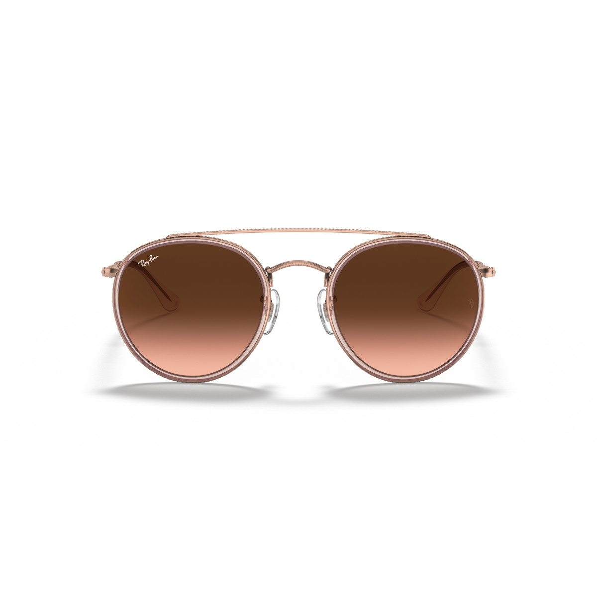 Ray-Ban Round Double Bridge päikeseprillid | Copper - Brown Gradient