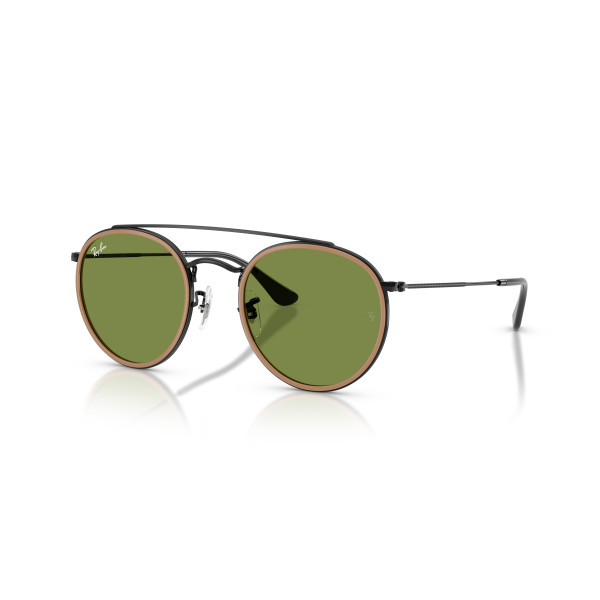 Ray-Ban Round Double Bridge päikeseprillid | Black - Brown Green Ray-Ban Round Double Bridge päikeseprillid | Black - Brown Green