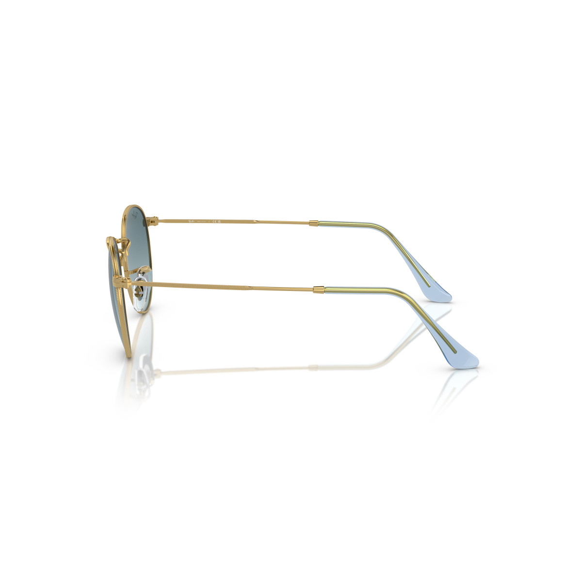 Ray-Ban Round Metal Large päikeseprillid | Gold - Blue