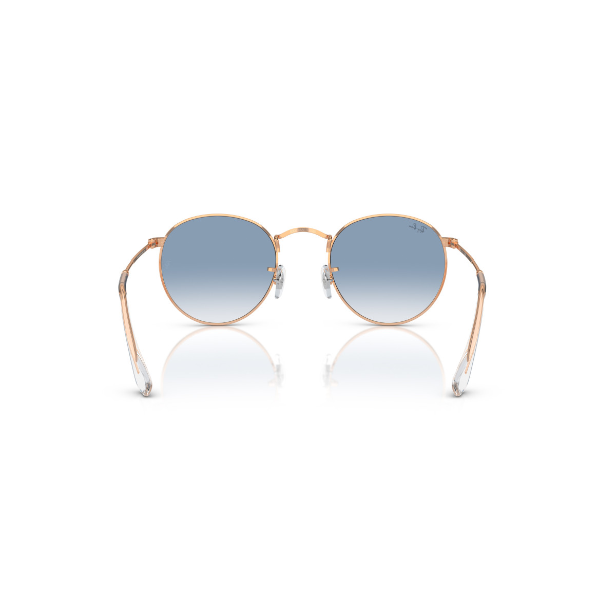 Ray-Ban Round Metal Large päikeseprillid | Rose Gold - Clear & Blue