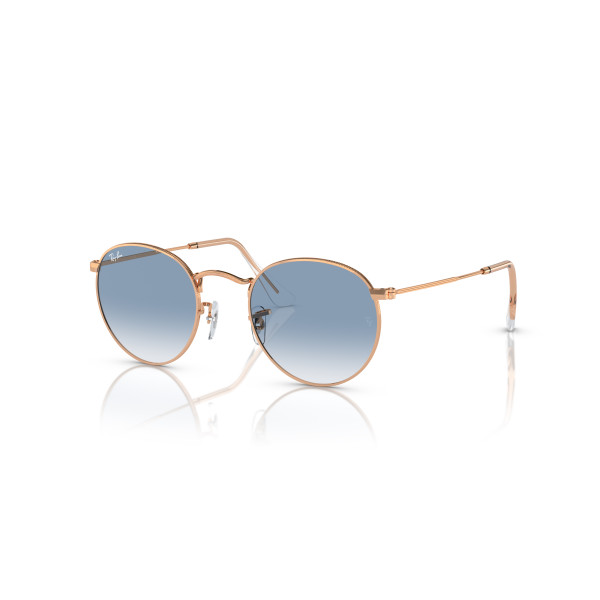 Ray-Ban Round Metal Large päikeseprillid | Rose Gold - Clear & Blue