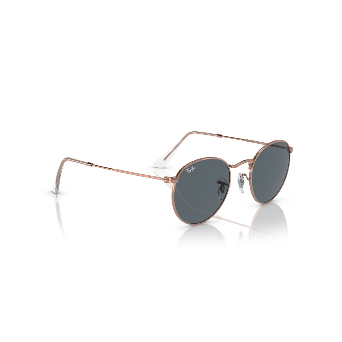 Ray-Ban Round Metal Large päikeseprillid | Rose Gold - Blue