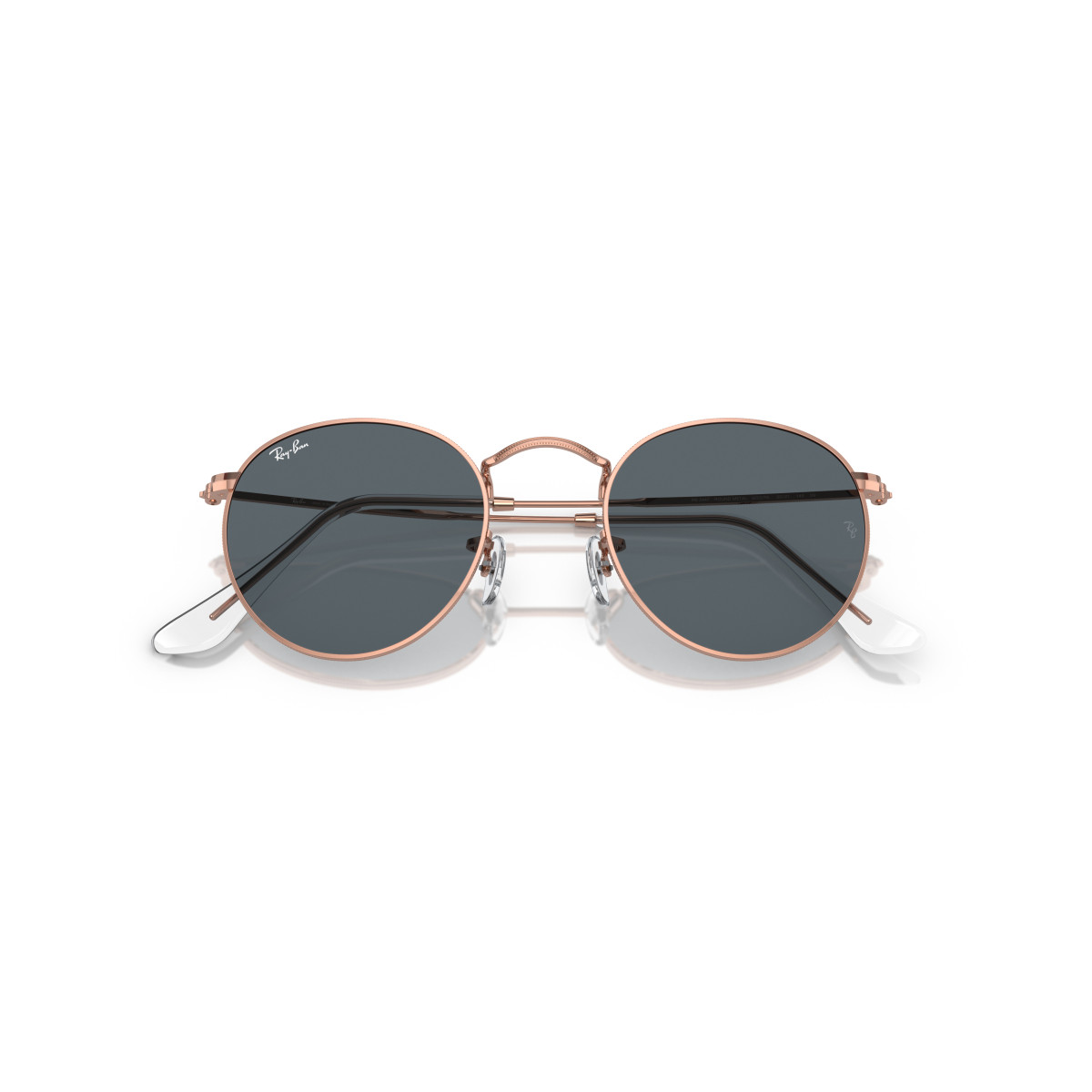 Ray-Ban Round Metal Large päikeseprillid | Rose Gold - Blue